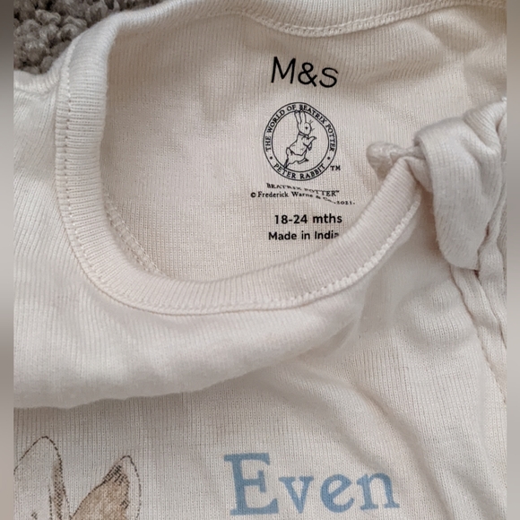 M&S Peter Rabbit Footed Pajama - Picture 3 of 5